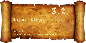 Bajcsi Kinga névjegykártya
